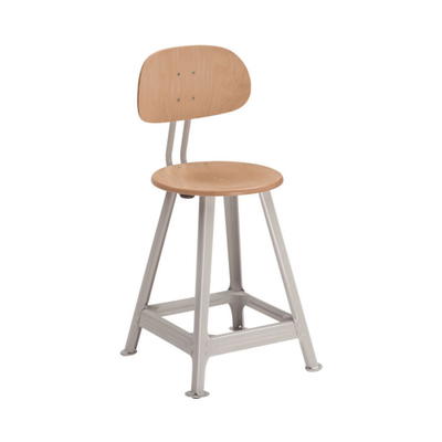 Bandstahlhocker mit Lehne, 4-beinig
