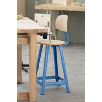 Bandstahlhocker mit Lehne, 4-beinig - 770264 j