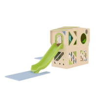 Spielburg Owlaf Erlebniswelt mit Kletterwand und Rutsche - Owlaf Playhouse Corner Set of 5 Corner Natural View01