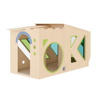 Spielhaus Owlaf Entdecker - Owlaf Playhouse Set of 2 Natural View01
