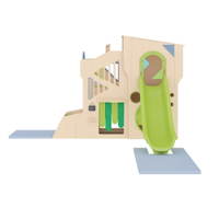 Spielburg Owlaf Abenteuer mit Rutsche - Owlaf Playhouse Set of 3 Natural View02