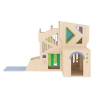 Kletterburg Owlaf Spielwelt mit Kletterwand - Owlaf Playhouse Set of 4 Natural View02