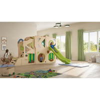 Spielburg Owlaf Traumwelt mit Kletterwand und Rutsche - Owlaf Playhouse Set of 5 natural new