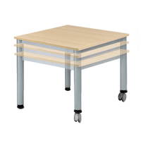 Fahrbarer Tisch quadratisch mit stufenloser Höhenverstellung - TI 8HF 2