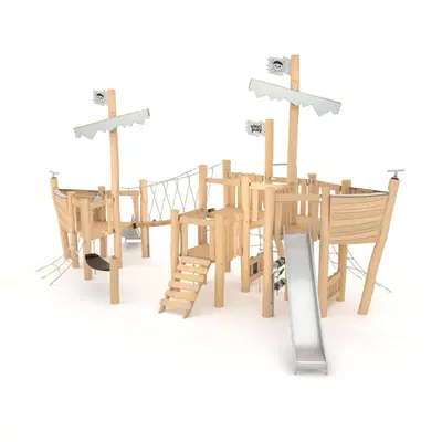 Große Spielschiff-Anlage aus Robinienholz – ROBINIA RB1238