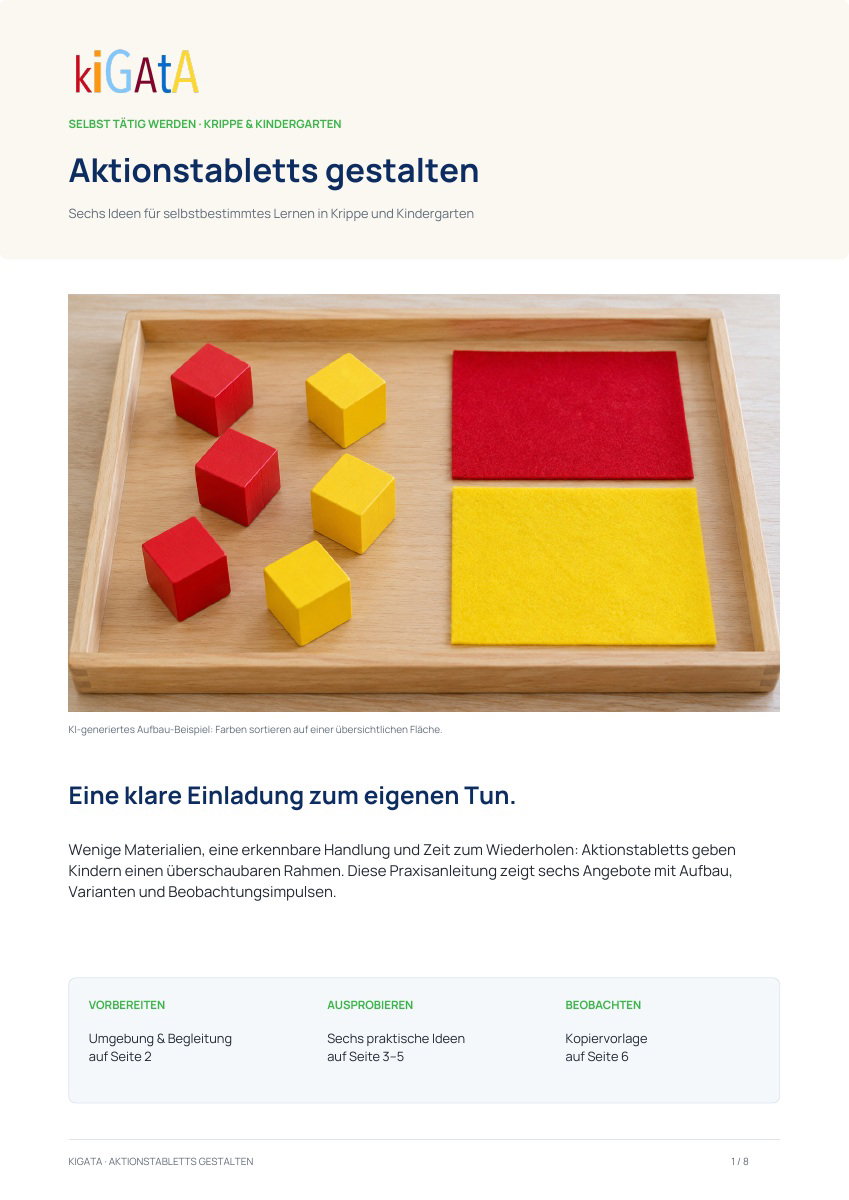 PDF-Vorschau zu Aktionstabletts: Ideen für selbstbestimmtes Lernen